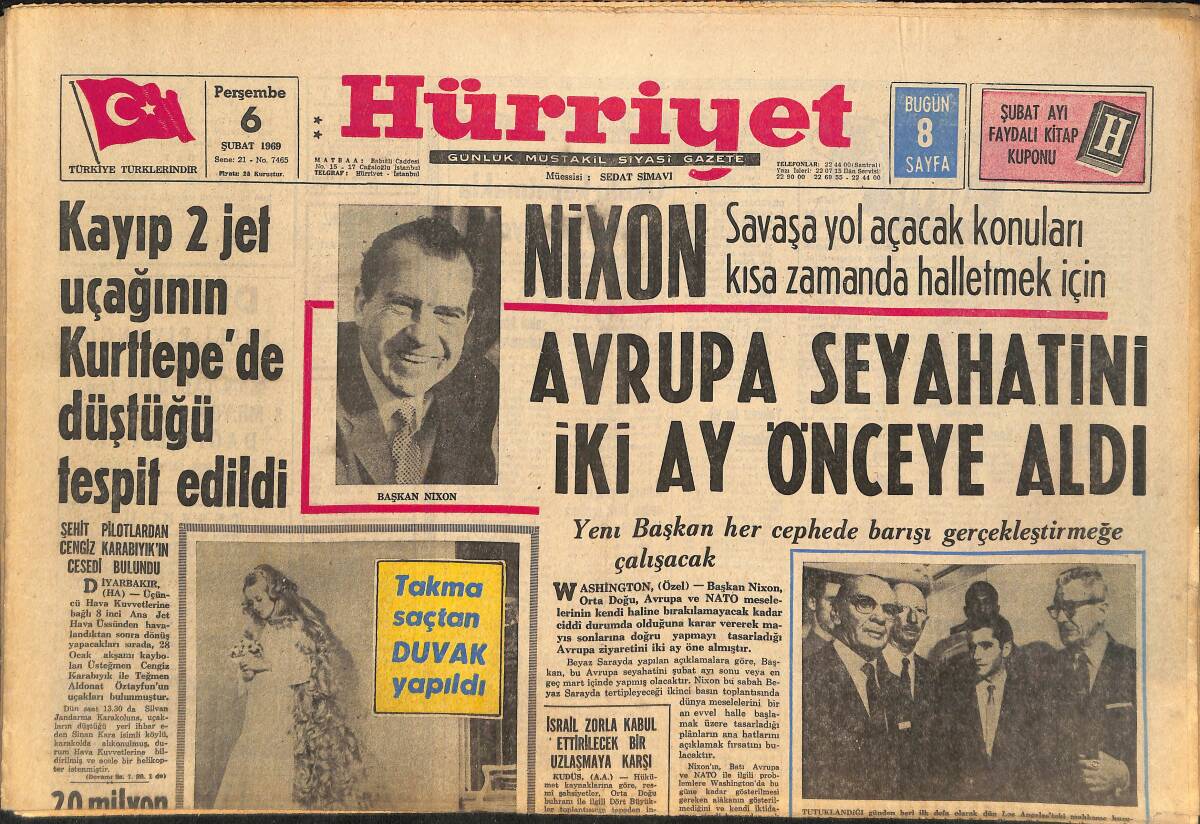 Hürriyet Gazetesi 6 Şubat 1969 - Olinka 
