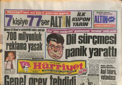 Hürriyet Gazetesi 6 Şubat 1988 - Mehmet Ali Birandın Seslendirdiği Reklam Tepki Aldı GZ105259 - 1