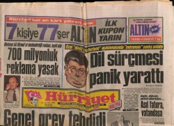 Hürriyet Gazetesi 6 Şubat 1988 - Turgut Özalın Dil Sürçmesi Panik Yarattı GZ64399 - 1