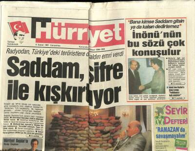 Hürriyet Gazetesi 6 Şubat 1991 - Saddam , Şifre İle Kışkırtıyor GZ62022 - 2