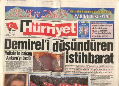 Hürriyet Gazetesi 6 Şubat 1992 - Emirganda Kanlı Çatışma GZ83983 - 1