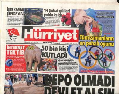 Hürriyet Gazetesi 6 Şubat 2014 - Nuland Kıbrısı Yumuşattı - İşte Beşiktaşın Yeni Mabedi GZ125770 - 1