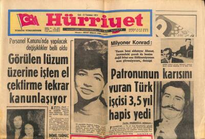 Hürriyet Gazetesi 6 Temmuz 1971 - 600 Bin Liraya Ergün Beşiktaş`ta GZ88152 - 1