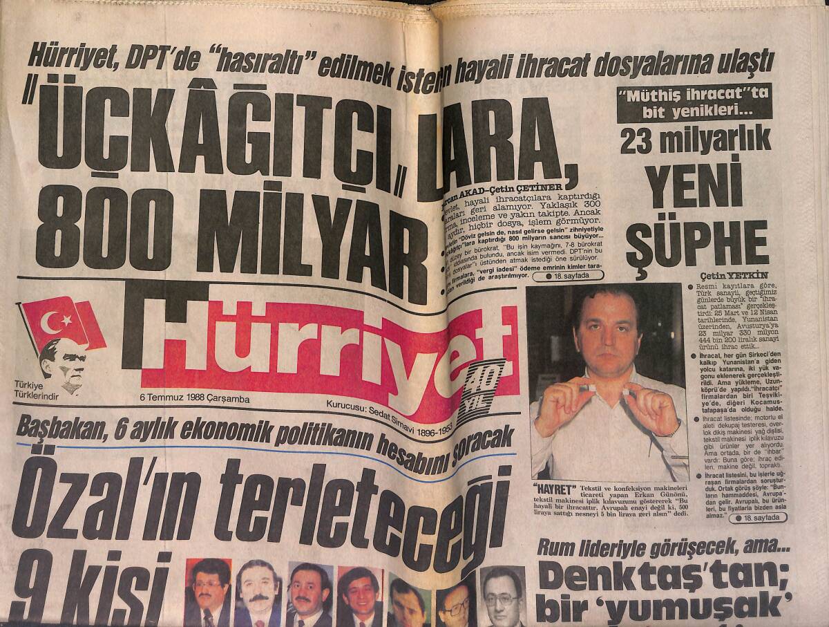 Hürriyet Gazetesi 6 Temmuz 1988 - Farah'ın 23 Milyonluk İntikamı - Galatasaray Karıştı - Naim Krallar Gibi GZ153335 - 1