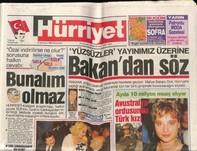 Hürriyet Gazetesi 6 Temmuz 1992 - Barzani Türk Pilot İrana Düştü GZ69394 - 1