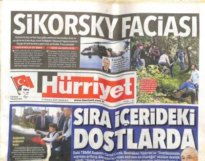 Hürriyet Gazetesi 6 Temmuz 2016 - Sikorsky Faciası GZ104888 - 1