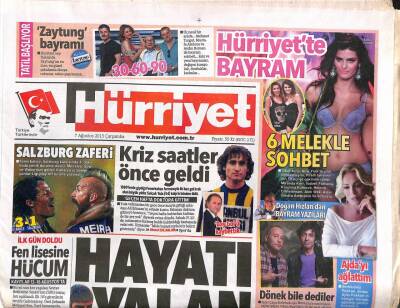 Hürriyet Gazetesi 7 Ağustos 2013 - Selçuk Yula Kalp Krizinden Öldü GZ106266 - 1