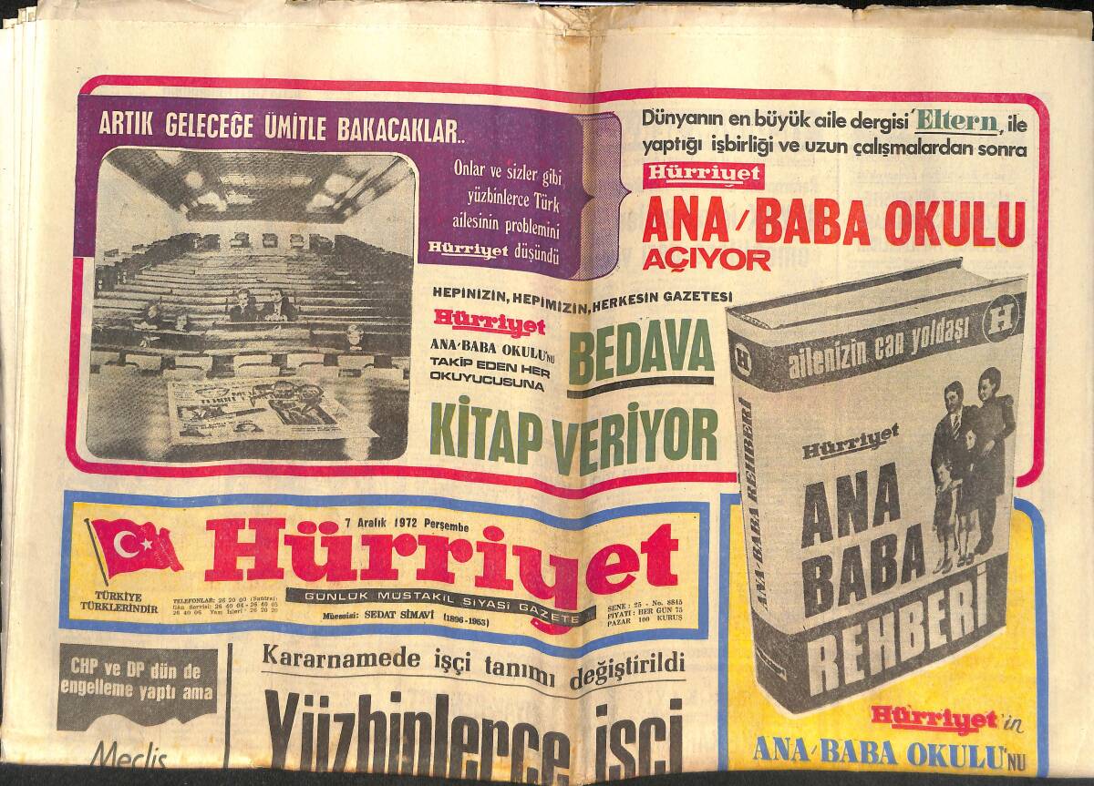 Hürriyet Gazetesi 7 Aralık 1972 - İnsanoğlu Yine Ay Yolunda - Ankara'da Olimpiyat Sitesi İnşa Ediliyor GZ146902 - 1