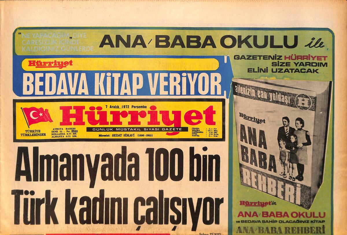 Hürriyet Gazetesi 7 Aralık 1972 - Yunan Film Yıldızı Aliki ile Filiz Akın Beraber Gazinoya Gittiler GZ158152 - 1