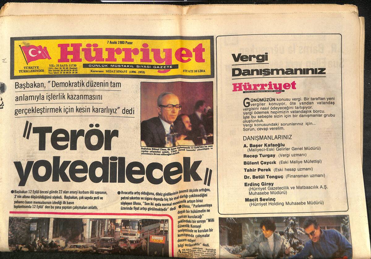 Hürriyet Gazetesi 7 Aralık 1980 - İstanbul'da 4 Mahallede Büyük Operasyon - Fenerbahçe Karadeniz'de Sempati Topluyor GZ146993 - 1
