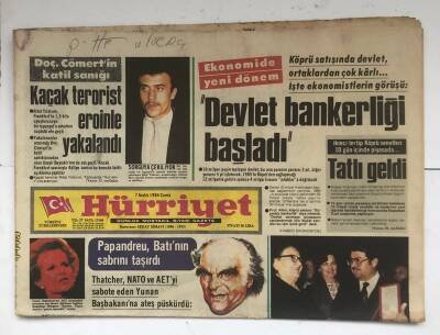 Hürriyet Gazetesi 7 Aralık 1984 - Devlet Bankerliği Başladı GZ7936 - 1