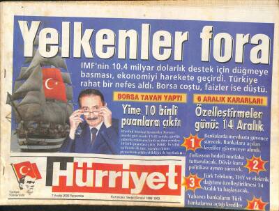 Hürriyet Gazetesi 7 Aralık 2000 - Bülent Ersoyun Vatan Aşkı - Marilyn Monroenun Öldüğü Gece Ne Oldu ? - Coca-Colanın Sırrı Nedir ? GZ126353 - 1