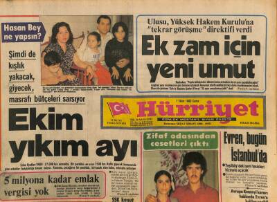 Hürriyet Gazetesi 7 Ekim 1983 - Tütavın Defileli Galası - Tümerin Önerisini Komisyon Geri Çekti GZ126149 - 1