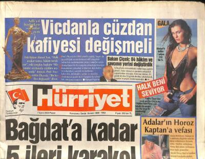 Hürriyet Gazetesi 7 Eylül 2003 - Bakan Çiçek 84 Hakim Ve Savcının Yerini Değiştirdik GZ109112 - 1