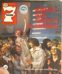 Hürriyet Gazetesi 7 Gün Dergisi Sayı:8 / 31 Mart 1975 - Türkan Şoray'ın Ekranda Görmediğiniz 90 Dakikası - Eurovision - Hollandalıların Zafer Sevinci GZ138370 - 1