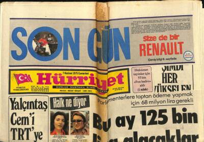 Hürriyet Gazetesi 7 Haziran 1975 - Cüneyt Arkını Vuran Afişçi Yakalandı... GZ82159 - 1