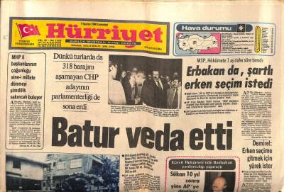 Hürriyet Gazetesi 7 Haziran 1980 - Necmettin Erbakan Şartlı Erken Seçim İstedi GZ56294 - 1