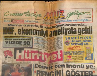 Hürriyet Gazetesi 7 Haziran 1989 - Humeyninin Kefeni Paramparça - IMF , Ekonomiyi Ameliyata Geldi GZ118486 - 1