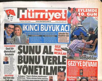 Hürriyet Gazetesi 7 Haziran 2013 - Sezen Aksu Onların Şarkısı Benden Güçlü - Adanada Komiser Şehit Oldu GZ106938 - 1