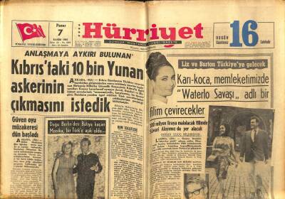 Hürriyet Gazetesi - 7 Kasım 1965 - Kıbrıstaki 10 Bin Yunan Askerinin Çıkmasını İstedik GZ99325 - 1
