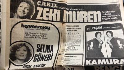 Hürriyet Gazetesi 7 Kasım 1975 - Çakıl Müzikholü Yüce Ünümüz Zeki Müren Beyefendiye Mahşere Dek Minnettardır. Saygılarımızla GZ119209 - 2