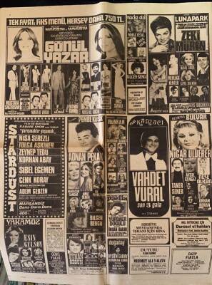 Hürriyet Gazetesi 7 Kasım 1979 - Gazino Afişleri * Zeki Müren - Ajda Pekkan - Gönül Yazar - GZ67747 - 4