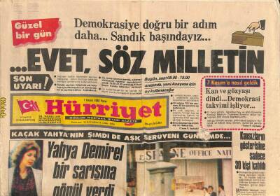 Hürriyet Gazetesi 7 Kasım 1982 - Yahya Demirel Bir Sarışına Gönül Verdi GZ109638 - 1