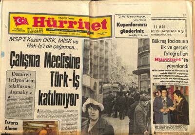 Hürriyet Gazetesi 7 Mart 1977 - Demirel Trilyonların Telaffuzuna Alışmalıyız GZ76578 - 1