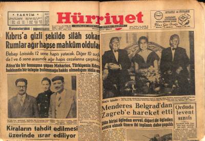 Hürriyet Gazetesi 7 Mayıs 1955 - Kıbrısa Gizli Silah Sokan Rumlar Ağır Hapse Mahkum Oldu GZ71159 - 2
