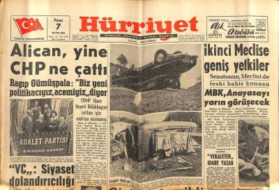 Hürriyet Gazetesi 7 Mayıs 1961 - Alican , Yine CHPne Çattı GZ68746 - 2
