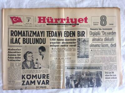 Hürriyet Gazetesi 7 Mayıs 1965 - Romatizmayı Tedavi Eden Bir İlaç Bulundu GZ73495 - 1