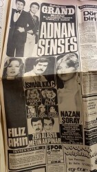 Hürriyet Gazetesi 7 Mayıs 1980 - Gazino Afişi * Adnan Şenses - Filiz Akın - Nazan Şoray GZ69531 - 4