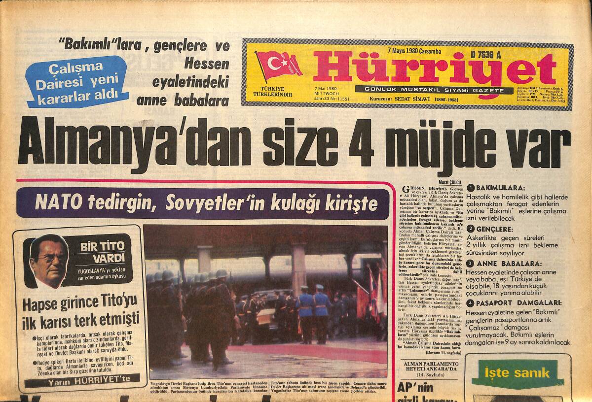 Hürriyet Gazetesi 7 Mayıs 1980 - Zeki Müren , Yenileşme Operasyonlarını Sürdürüyor GZ157760 - 1