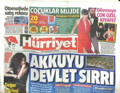 Hürriyet Gazetesi 7 Mayıs 2015 - Akkuyu Devlet Sırrı GZ107222 - 1