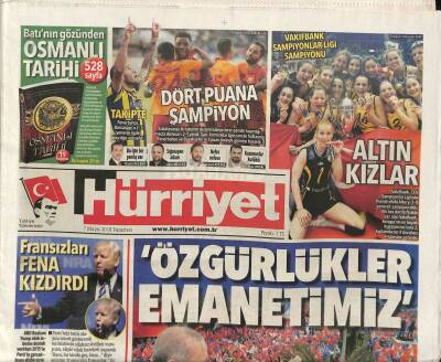 Hürriyet Gazetesi 7 Mayıs 2018 - Vakıfbank , CEV Şampiyonlar Liginde Rumen Ekibi Albayı 3-0 Yenerek Şampiyon Oldu GZ84906 - 1