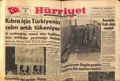 Hürriyet Gazetesi 7 Nisan 1958 - Trene Hücum Haydarpaşada 2 Kişinin Dün Ayakları Kesildi GZ68903 - 1
