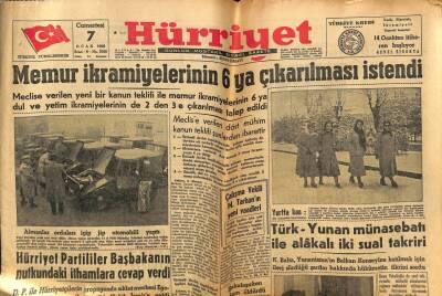 Hürriyet Gazetesi 7 Ocak 1956 - Tevzi Bürosunda Otolar İçin 800 Adet Lastik Var GZ72558 - 2