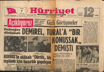 Hürriyet Gazetesi 7 Ocak 1968 - Dünyanın En Kötü Giyinen 10 Ünlü Kadını - Kıbrıstaki Yunan Askerlerinin Tahliyesine Tekrar Başlandı GZ91964 - 1