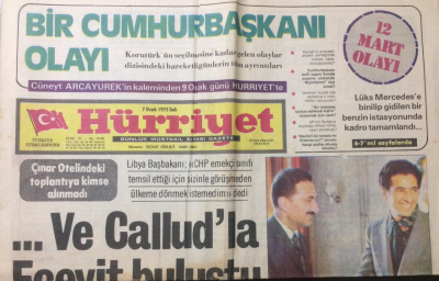 Hürriyet Gazetesi 7 Ocak 1975 - Ve Calludla Ecevit Buluştu - GZ12532 - 2