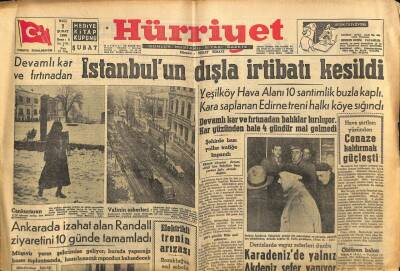 Hürriyet Gazetesi 7 Şubat 1956 - Ankarada İzahat Alan Randall Ziyaretini 10 Günde Tamamladı GZ91671 - 1