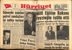 Hürriyet Gazetesi 7 Şubat 1961 - Milli Eğitim Bakanı Feyzioğlu İstifa Etti GZ67450 - 2