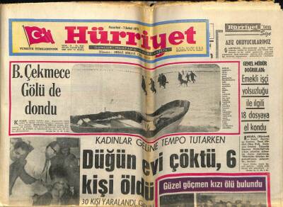 Hürriyet Gazetesi 7 Şubat 1972 - Düğün Evi Çöktü 6 Kişi Öldü GZ54937 - 1