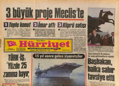 Hürriyet Gazetesi 7 Şubat 1984 - Galatasaray Eğitim Vakfı , Mitterrandı Kınadı - Ajda Pekkanla Fahrettin Aslanın Dargınlıkları Bitti GZ127275 - 1
