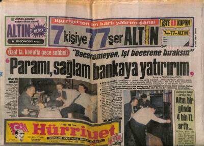 Hürriyet Gazetesi 7 Şubat 1988 - Turgut Özal,Beceremeyen İşi Becerene Bıraksın GZ64367 - 2