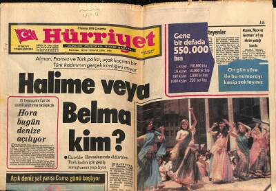 Hürriyet Gazetesi 7 Temmuz 1976 - Alman , Fransız Ve Türk Polisi , Uçak Kaçıran Bir Türk Kadınının Gerçek Kimliğini Arıyor GZ70403 - 2