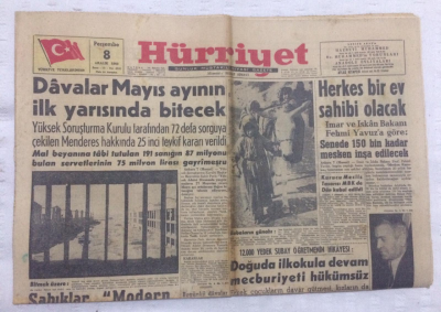 Hürriyet Gazetesi 8 Aralık 1960 - Davalar Mayıs Ayının İlk Yarısında Bitecek - GZ17896 - 1