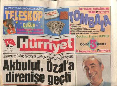 Hürriyet Gazetesi 8 Aralık 1990 - Şener Şen Sonunda Söyledi GZ62376 - 2