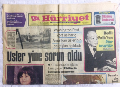 Hürriyet Gazetesi 8 Ekim 1978 - Üsler Yine Sorun Oldu - GZ19873 - 1