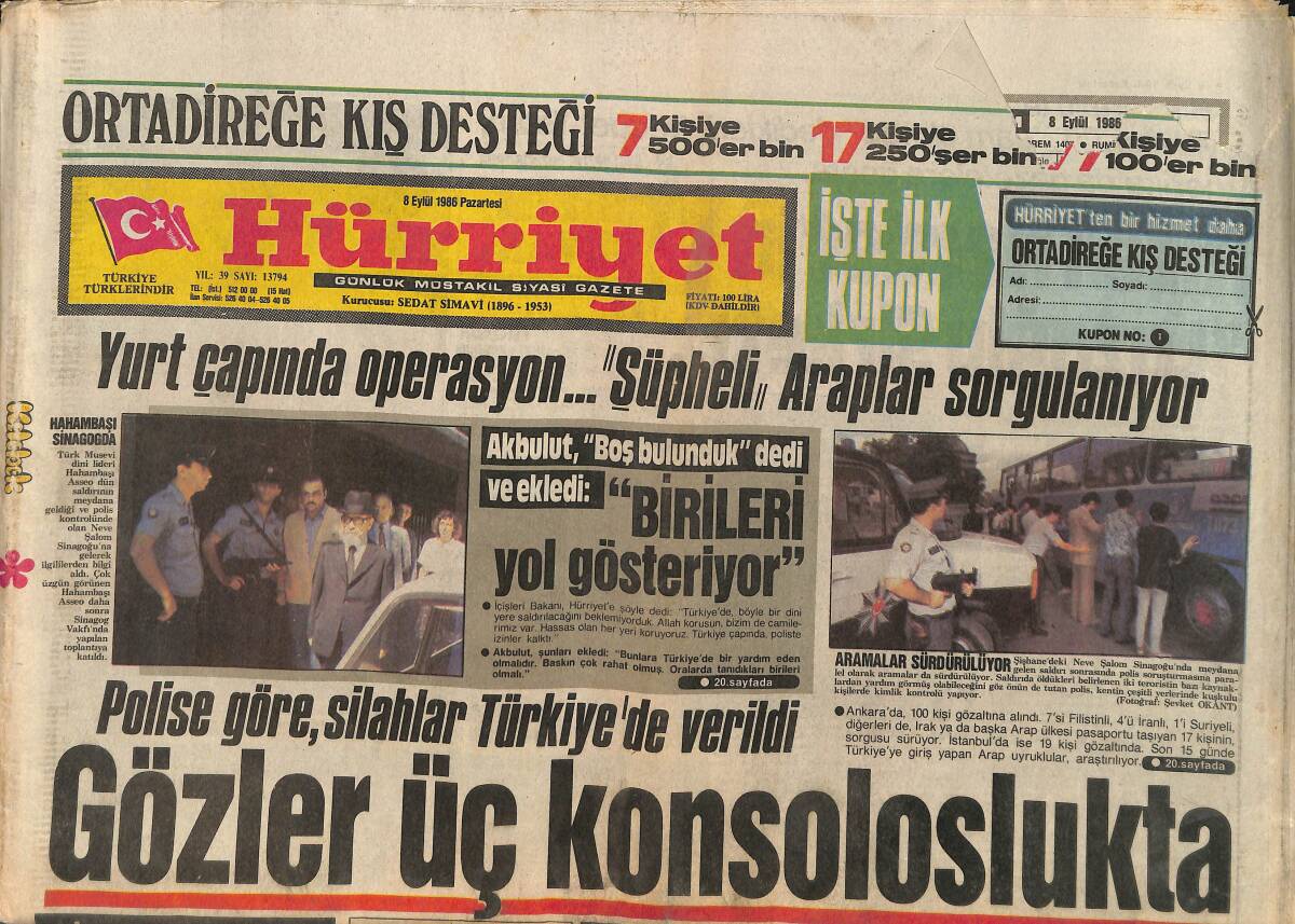 Hürriyet Gazetesi 8 Eylül 1986 - Liderler Meydanlarda - Fenerbahçe Ve Trabzonspor 32 Bin Seyirciyi 90 Dakika Uyuttu GZ2883 - 1