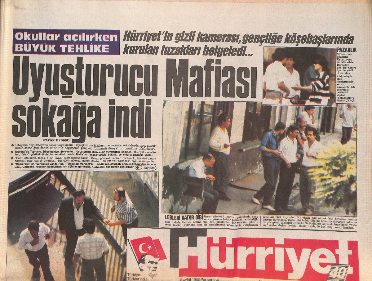 Hürriyet Gazetesi 8 Eylül 1988 - Kürtler Cuellar'a Saldırdı - Irak'ın Planına Dikkat GZ133132 - 1